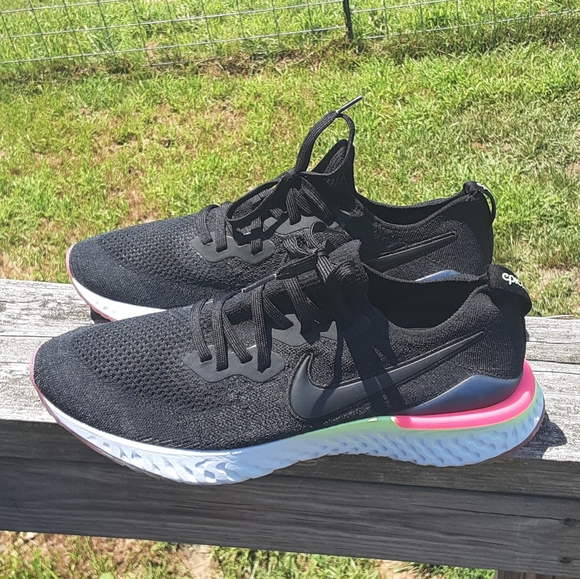 Men's Nike Epic React Size 11.5 Black-sapphire-lime Blast - Picture 3 of 7